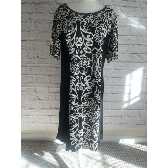 Sami & Jo Women’s NWT Contemporary Black & Creme Plus Midi Sized Dress 2X - Picture 8 of 8